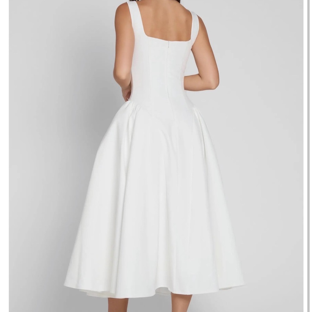 Chloe White Square-Neck Midi Dress - Picture 3 of 3